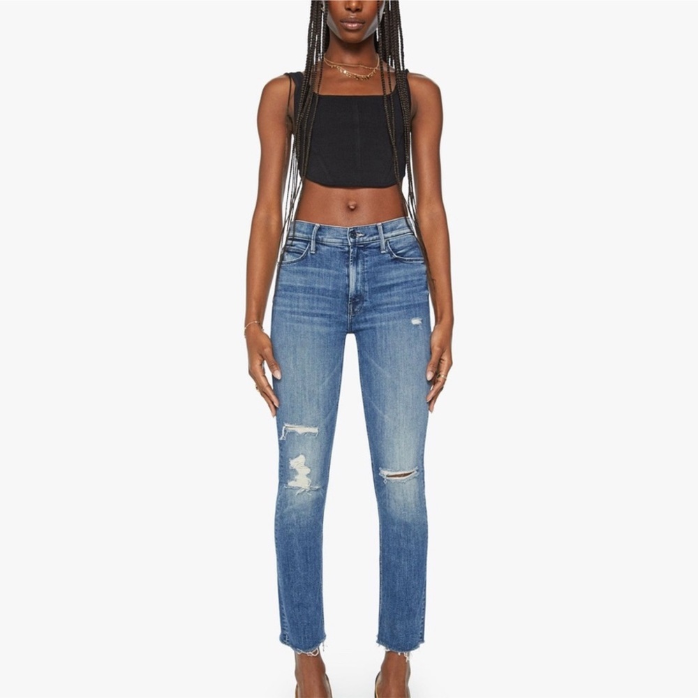MOTHER mid rise DAZZLER ankle fray jeans size 30